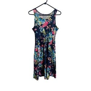 Unbranded Dress Womens Size S Dark Blue Floral Knit Tank